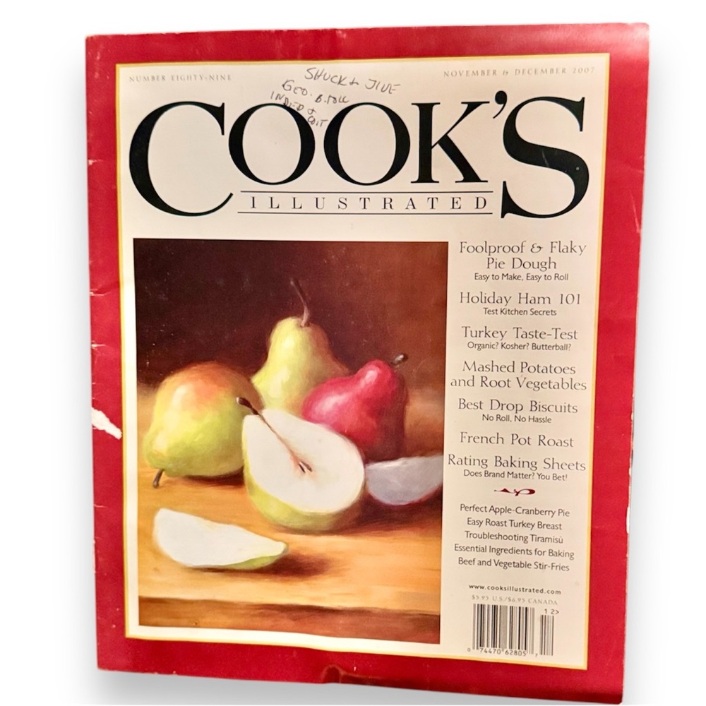 Cook's Illustrated Magazine VTG. November December 2007 Holiday Cooking Cookbook
